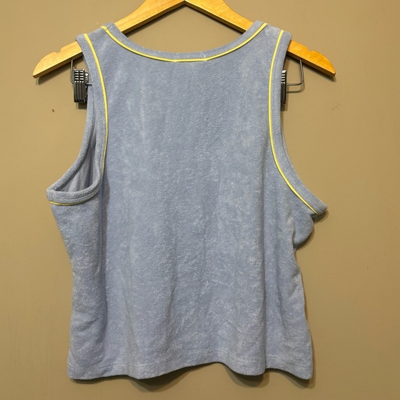 BP NORDSTROMS Blue Terry Cloth Cropped Tank Top, Scoop Neck - Picture 4 of 7